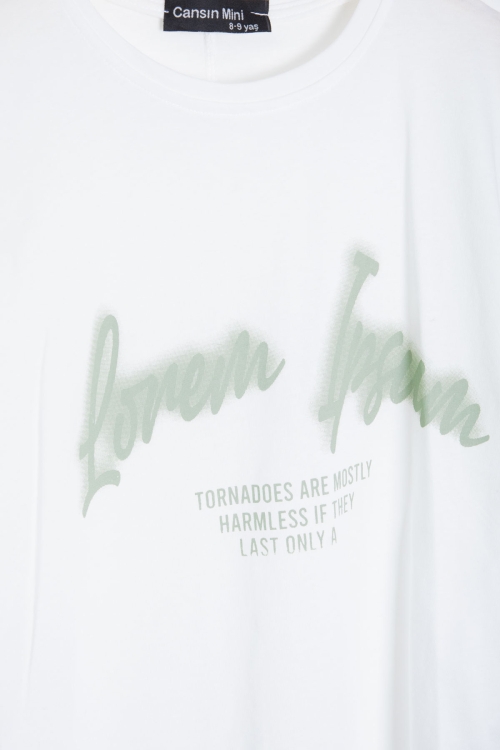 Haki Yazılı Tişörtlü Paraşüt Gömlekli Erkek Çocuk 3lü Alt Üst Takım 20541