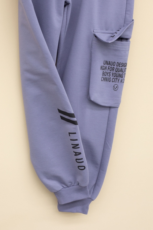 İndigo Yazı Baskılı Cepli Erkek Çocuk Beli Lastikli Eşofman Altı 20207