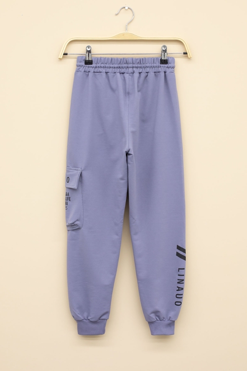 İndigo Yazı Baskılı Cepli Erkek Çocuk Beli Lastikli Eşofman Altı 20207