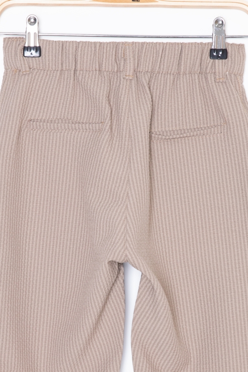 Kahve Beli Bağcıklı Duble Paça Erkek Çocuk Jogger Pantolon 20042