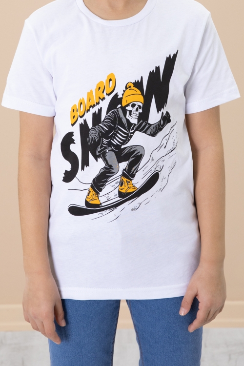 Kahve Gömlek ve Baskılı Tişörtlü Erkek Çocuk 2li Takım 19990