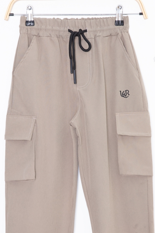 Kahve Kargo Cepli Erkek Çocuk Paraşüt Pantolon 20215