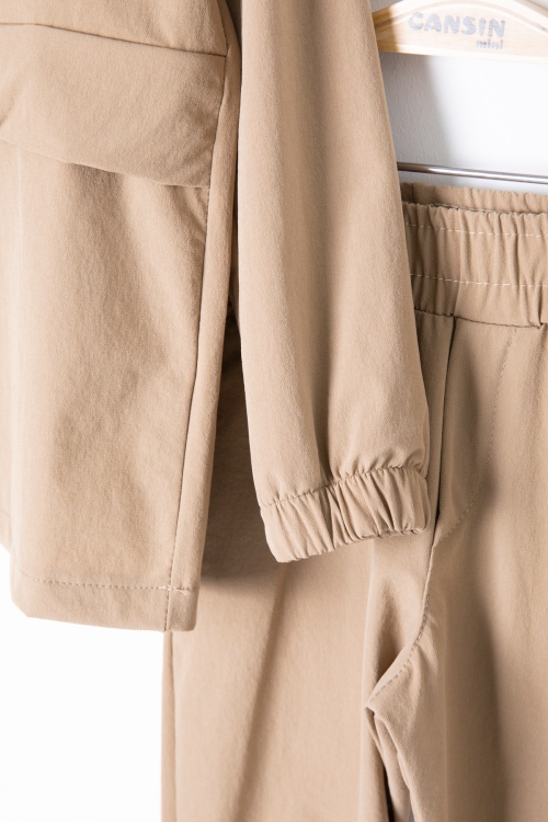 Kahverengi Erkek Çocuk Kapşonlu Paraşüt Takım 20153