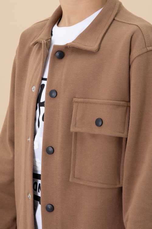 Kahverengi Yazı Baskılı Tişörtlü Gömlekli Erkek Çocuk Takım 20006