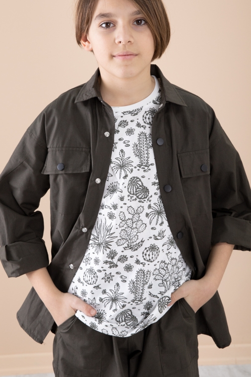 Koyu Haki Erkek Çocuk Gögüs Cepli 3lü Takım 20351