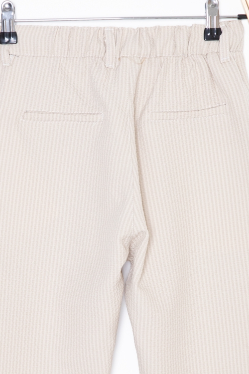 Krem Beli Bağcıklı Duble Paça Erkek Çocuk Jogger Pantolon 20038