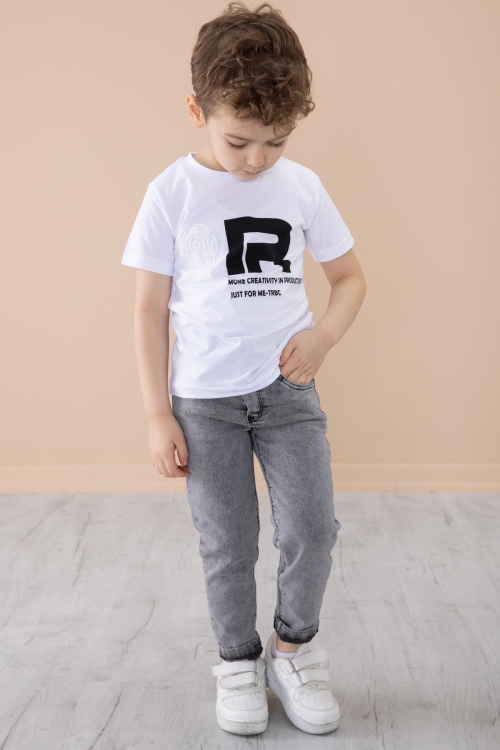 Krem Cep Kapaklı Gömlekli Jean Pantolonlu Erkek Çocuk 3lü Takım 20292