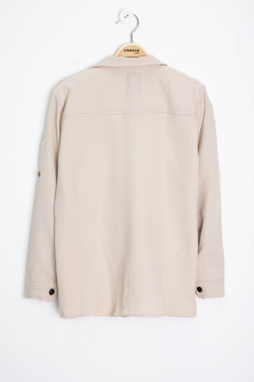 Krem Erkek Çocuk Jogger Gömlekli Tişörtlü 2li Takım 20404