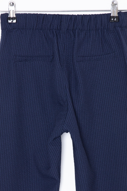 Lacivert Beli Bağcıklı Duble Paça Erkek Çocuk Jogger Pantolon 20041