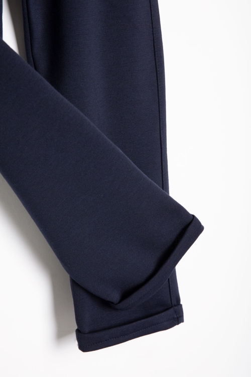 Lacivert Beli Lastikli Duble Paça Erkek Çocuk Jogger Kumaş Pantolon 20520