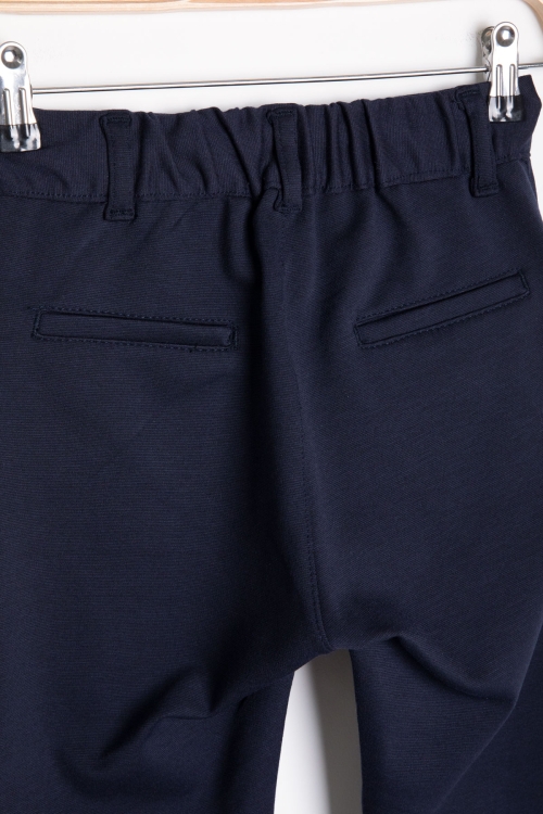 Lacivert Beli Lastikli Duble Paça Erkek Çocuk Jogger Kumaş Pantolon 20520