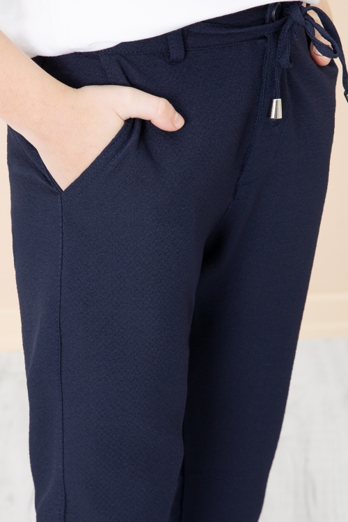 Lacivert Duble Paça Erkek Çocuk Jogger Kumaş Pantolon 20052