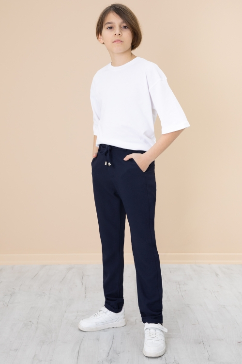 Lacivert Duble Paça Erkek Çocuk Jogger Kumaş Pantolon 20052
