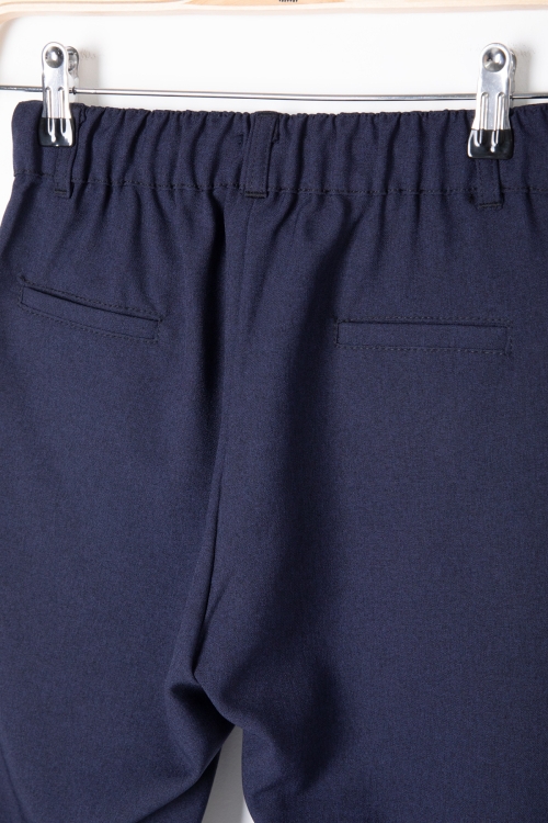 Lacivert Erkek Çocuk Duble Paça Jogger Kumaş Pantolon 20048