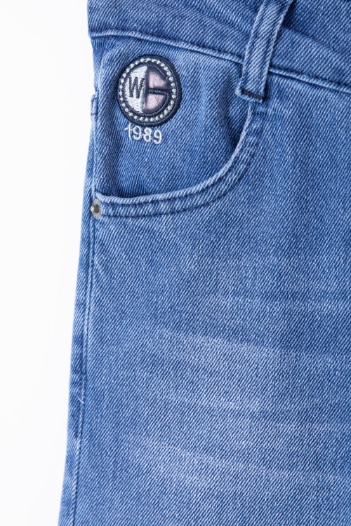 Mavi Dar Paça Cebi Logo Detaylı Erkek Çocuk Jean Pantolon 20418