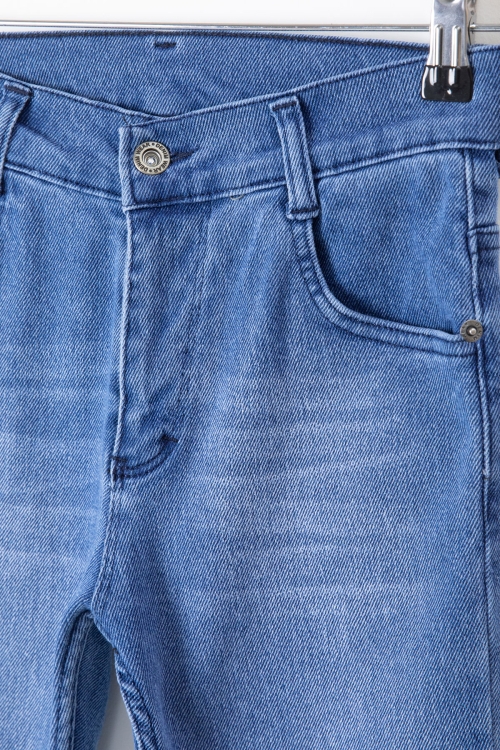 Mavi Dar Paça Cebi Logo Detaylı Erkek Çocuk Jean Pantolon 20418