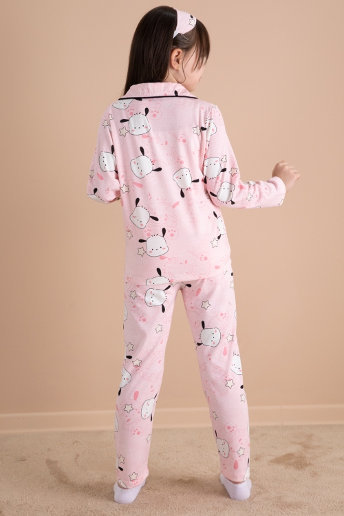Pembe Happy Yazı Baskılı Kız Çocuk Pijama Takımı 20122
