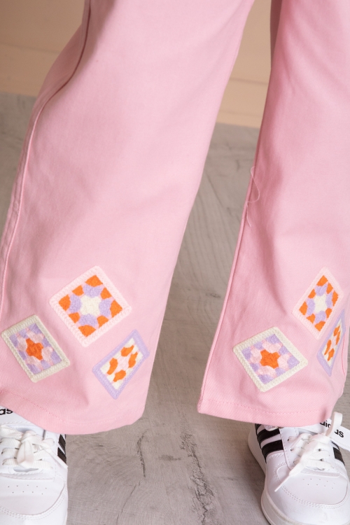 Pembe Nakış Detaylı Kolları Dantel Kız Çocuk Alt Üst Takım 20336