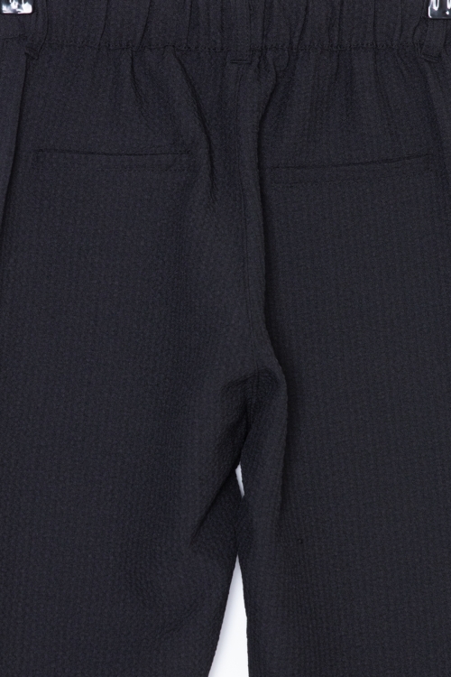 Siyah Beli Bağcıklı Duble Paça Erkek Çocuk Jogger Pantolon 20037