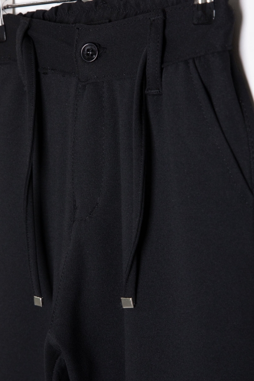Siyah Beli Lastikli Duble Paça Erkek Çocuk Jogger Kumaş Pantolon 20519