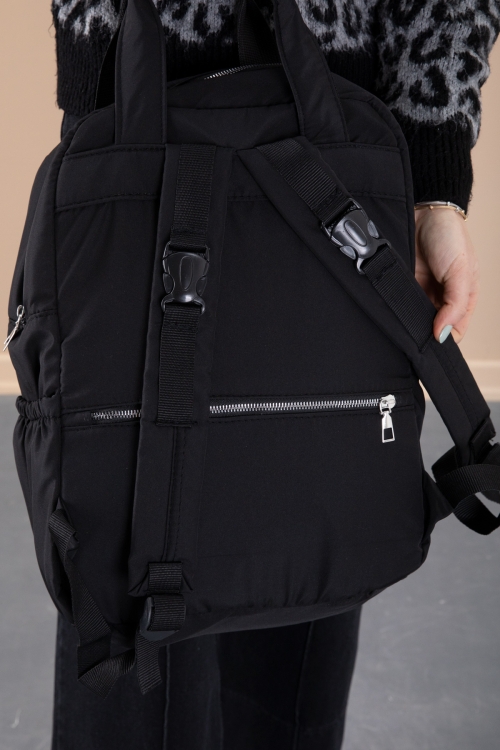 Siyah Çok Fonksiyonlu Aksesuarlı Bebek Bakımı & Anne Sırt Çantası 20236