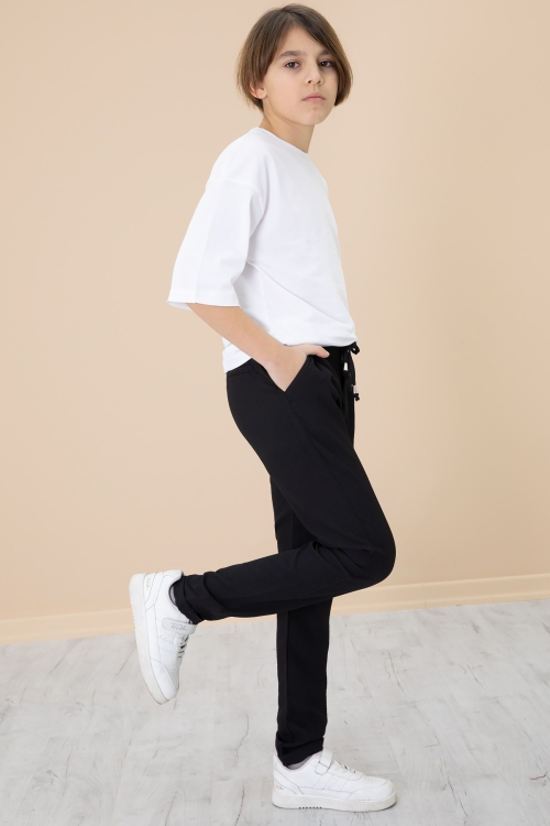 Siyah Duble Paça Erkek Çocuk Jogger Kumaş Pantolon 20051