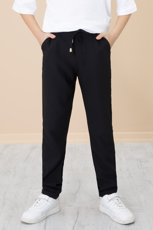 Siyah Duble Paça Erkek Çocuk Jogger Kumaş Pantolon 20051