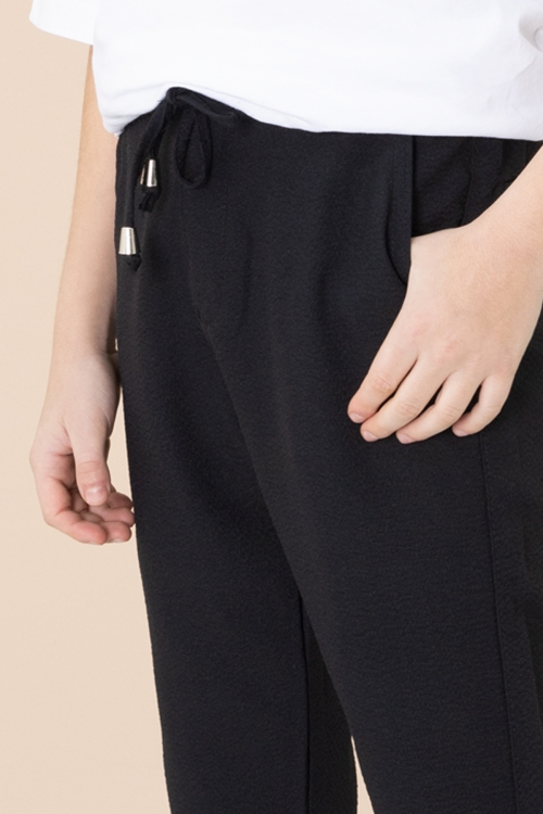 Siyah Duble Paça Erkek Çocuk Jogger Kumaş Pantolon 20051