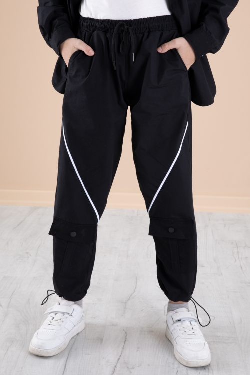 Siyah Erkek Çocuk 3lü Takım Tişört Gömlek Pantolon 20229