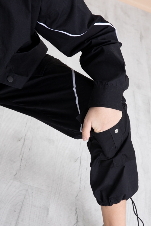 Siyah Erkek Çocuk 3lü Takım Tişört Gömlek Pantolon 20229