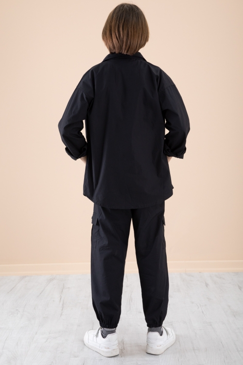 Siyah Erkek Çocuk Baskılı Tişörtlü 3lü Takım 20328