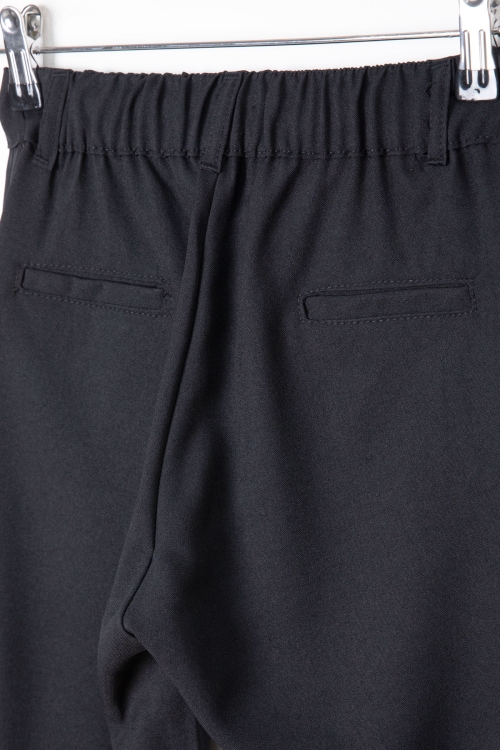 Siyah Erkek Çocuk Duble Paça Jogger Kumaş Pantolon 20047