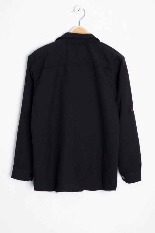 Siyah Erkek Çocuk Jogger Gömlekli Tişörtlü 2li Takım 20401