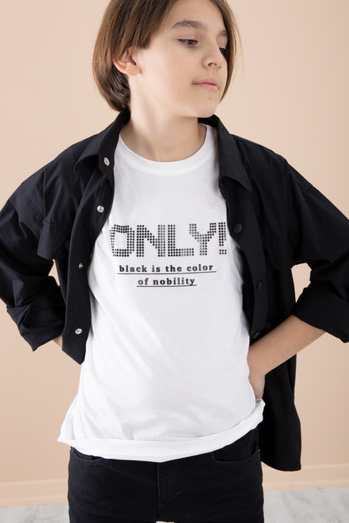 Siyah Gömlek Tişörtlü Erkek Çocuk 2li Takım 20125