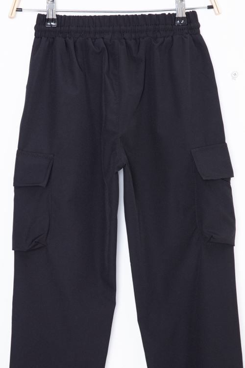 Siyah Kargo Cepli Erkek Çocuk Paraşüt Pantolon 20210