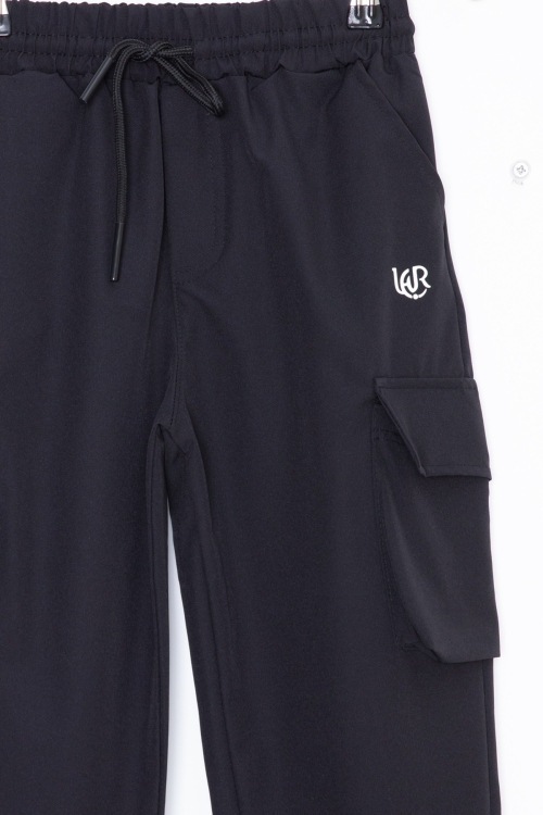 Siyah Kargo Cepli Erkek Çocuk Paraşüt Pantolon 20210