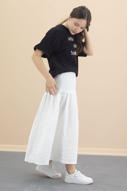 Siyah Kız Çocuk Kısa Kol Tişörtlü Etekli Takım 20550