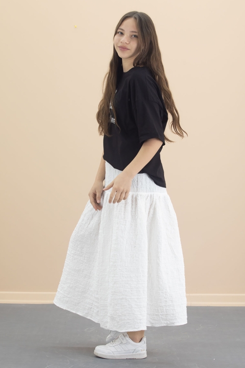 Siyah Kız Çocuk Kısa Kol Tişörtlü Etekli Takım 20550