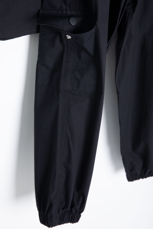 Siyah Yazılı Tişörtlü Paraşüt Gömlekli Erkek Çocuk 3lü Alt Üst Takım 20539