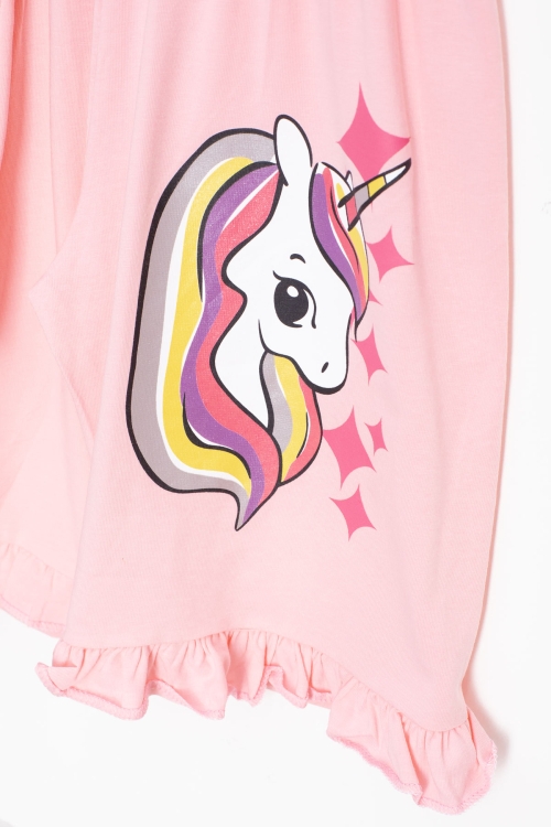 Somon Unicorn Baskılı Kız Çocuk Şortlu 2li Takım 20610