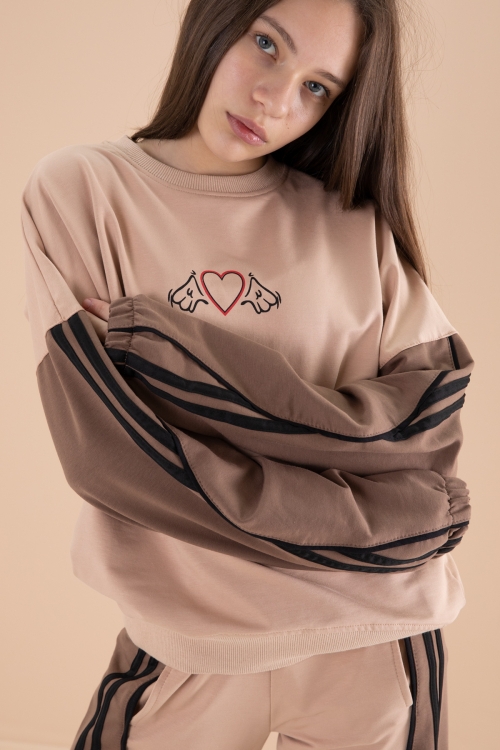 Vizon Yanları Çizgili Kız Çocuk 2li Takım 20105