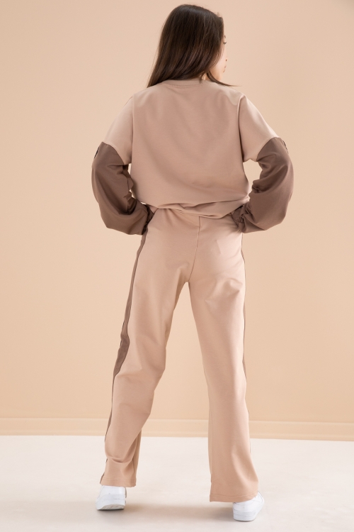 Vizon Yanları Çizgili Kız Çocuk 2li Takım 20105