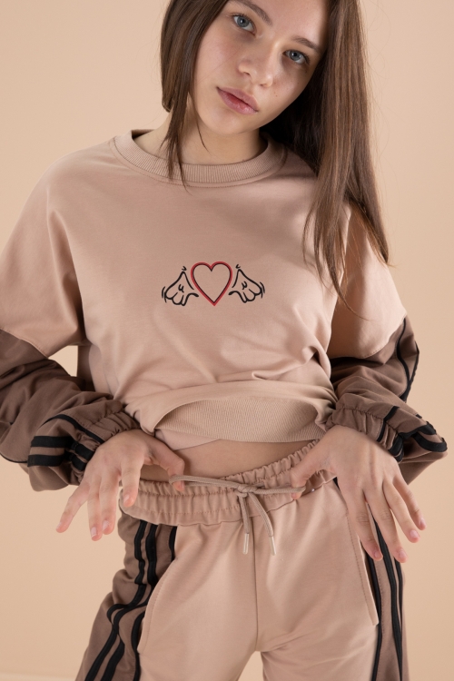 Vizon Yanları Çizgili Kız Çocuk 2li Takım 20105