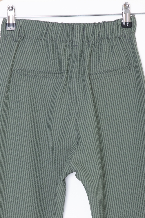 Yeşil Beli Bağcıklı Duble Paça Erkek Çocuk Jogger Pantolon 20071