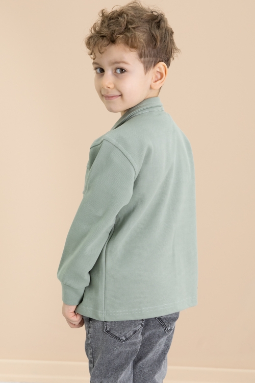 Yeşil Cep Kapaklı Gömlekli Jean Pantolonlu Erkek Çocuk 3lü Takım 20023