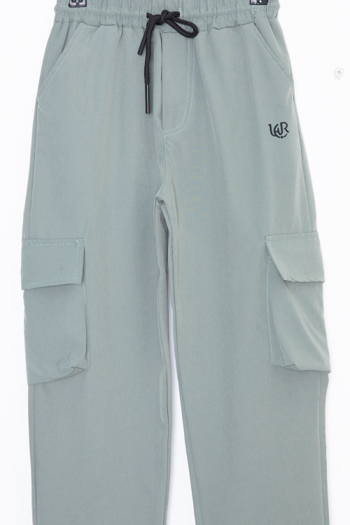 Yeşil Kargo Cepli Erkek Çocuk Paraşüt Pantolon 20213