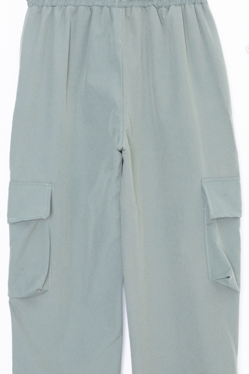 Yeşil Kargo Cepli Erkek Çocuk Paraşüt Pantolon 20213