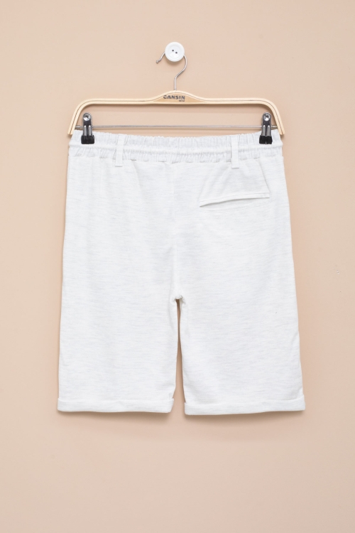 Açık Gri Erkek Çocuk Beli Lastikli Basic Şort 21189