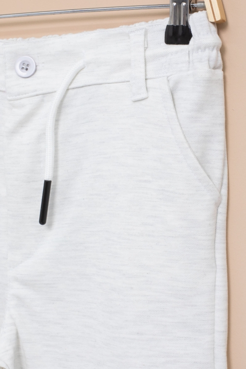 Açık Gri Erkek Çocuk Beli Lastikli Basic Şort 21189