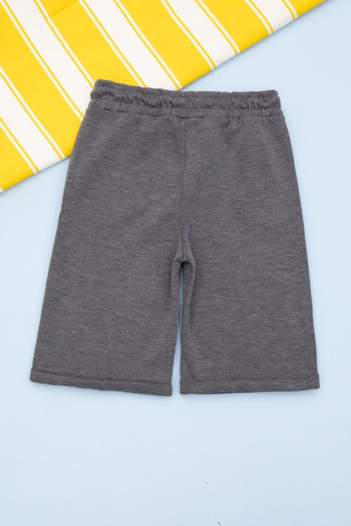 Antrasit Beli Lastikli Jogger Kumaş Basic Erkek Çocuk Şort 21158